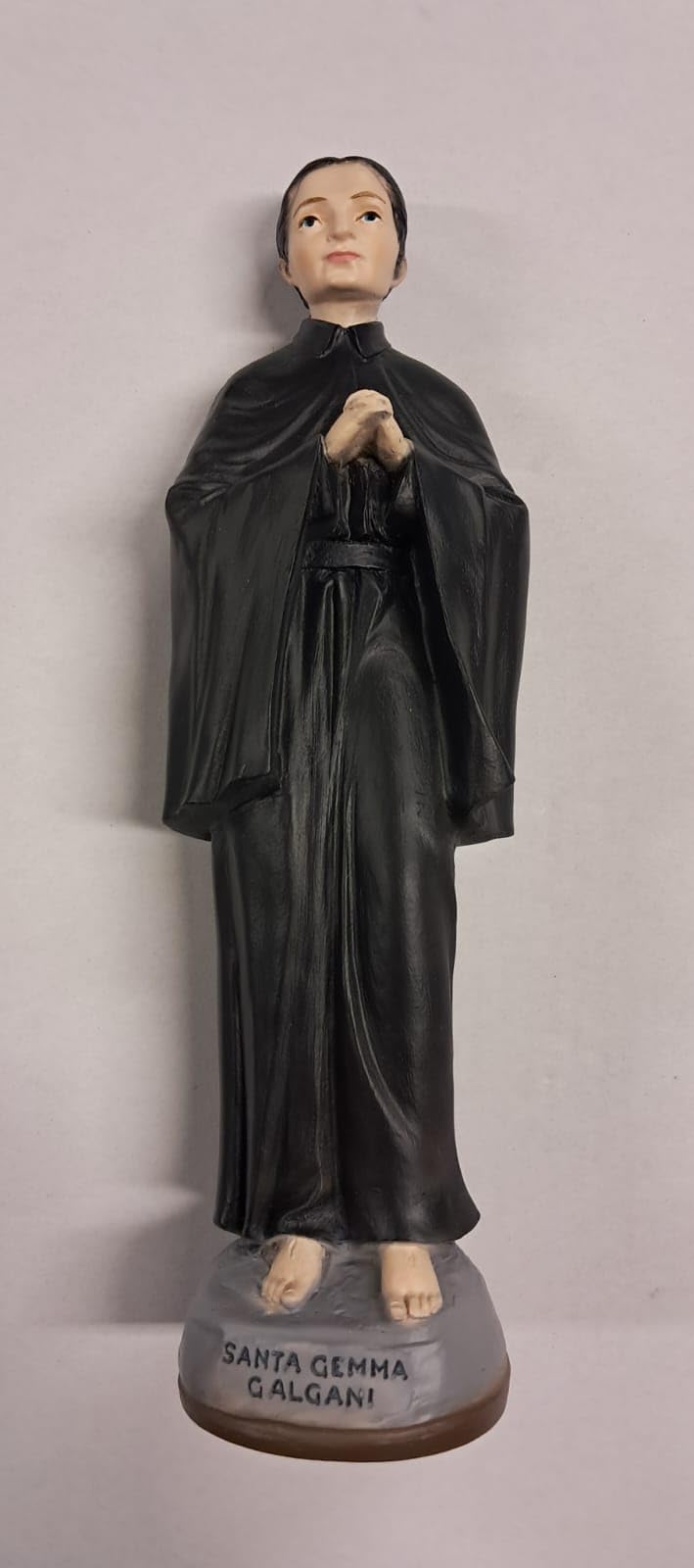ArteSacraCaravaggio Statua di Santa Gemma Galgani cm 30 (11,81 inches) in marmo resina piena decorata a mano di produzione artigianale italiana