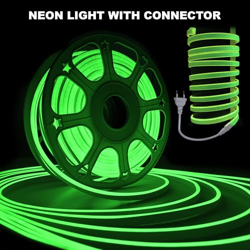 Image of Forus 4 Meter LED Neon Strip Light - Green, Flexible Waterproof Cuttable Rope Lights, Indoor Outdoor Diwali Decorative Cove Lighting, Home Decoration, Festivals, Christmas Festival, 6-Months Warranty