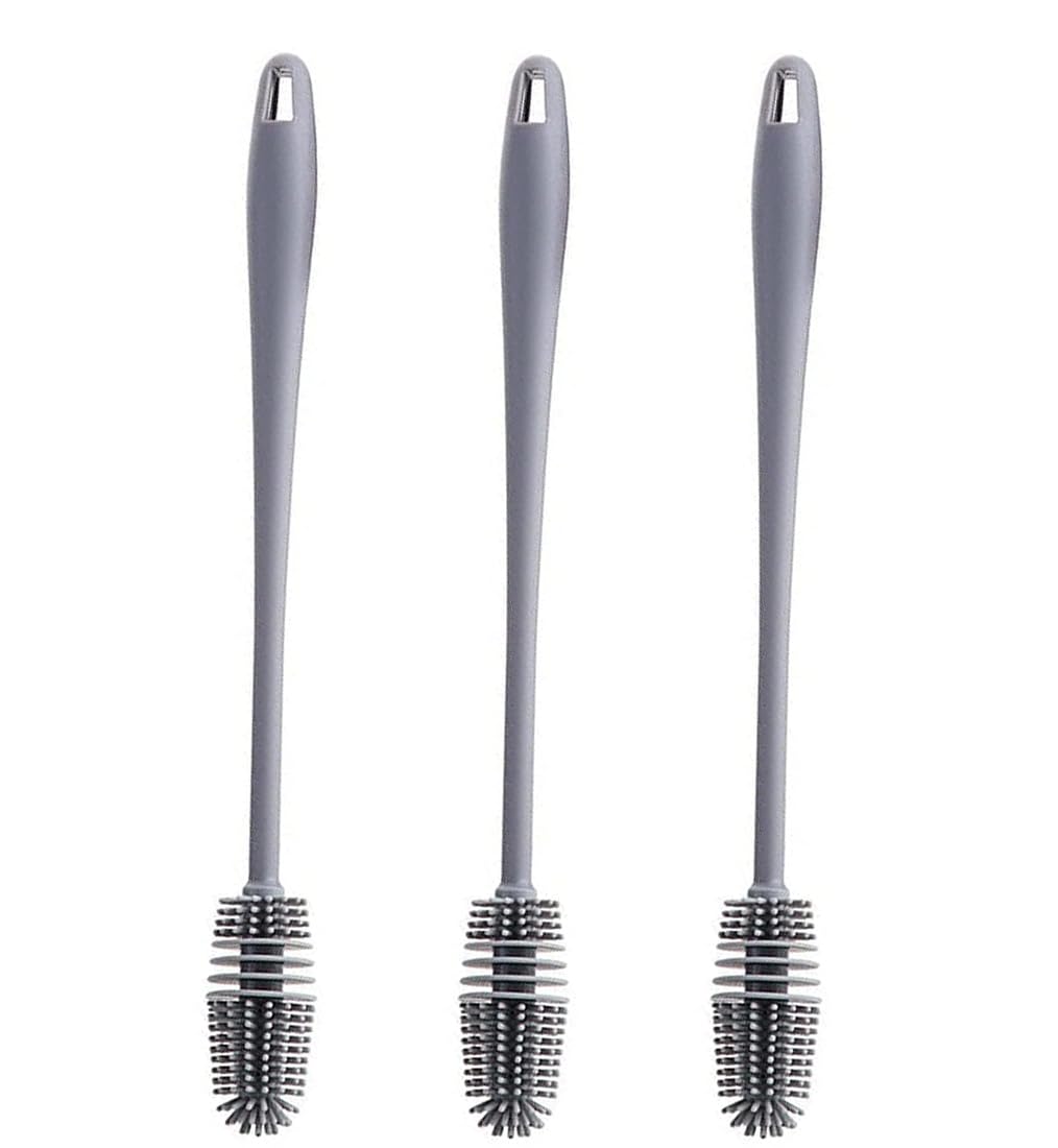 XML Bottle Cleaning Brush Silicone Long Handle for Baby Bottle, Water Bottle, Containers, Vase and Glass, Bottle Cleaner for Home and Kitchen Accessories Item Products (PACK-OF-3-BRUSH-28-CM) (B0CVGSQNB2) Amazon Price History, Amazon Price Tracker