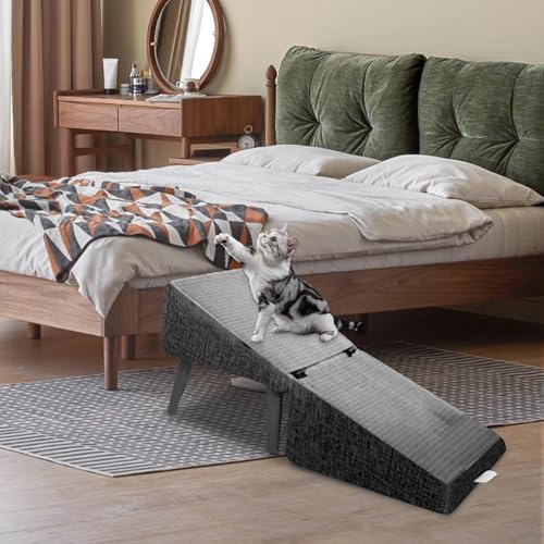 Hunderampe for Bett Sofa, Faltbare Hundetreppe, Tragbarer Fußhocker Für Kleine Mittelgroße Hund, Leichtgewicht Ohne Rutsch