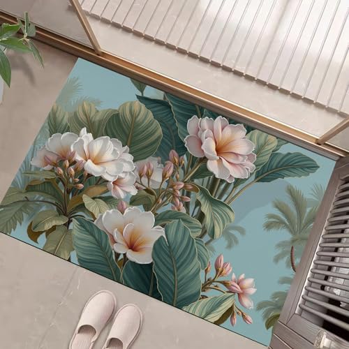 Paillasson d'intérieur lavable 80x120 cm antidérapant jungle rose - 2