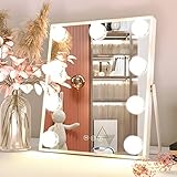 NEUWEABY Vanity Mirror with Lights, Hollywood Makeup Mirror with Light, Tabletop Makeup Lighted Mirr