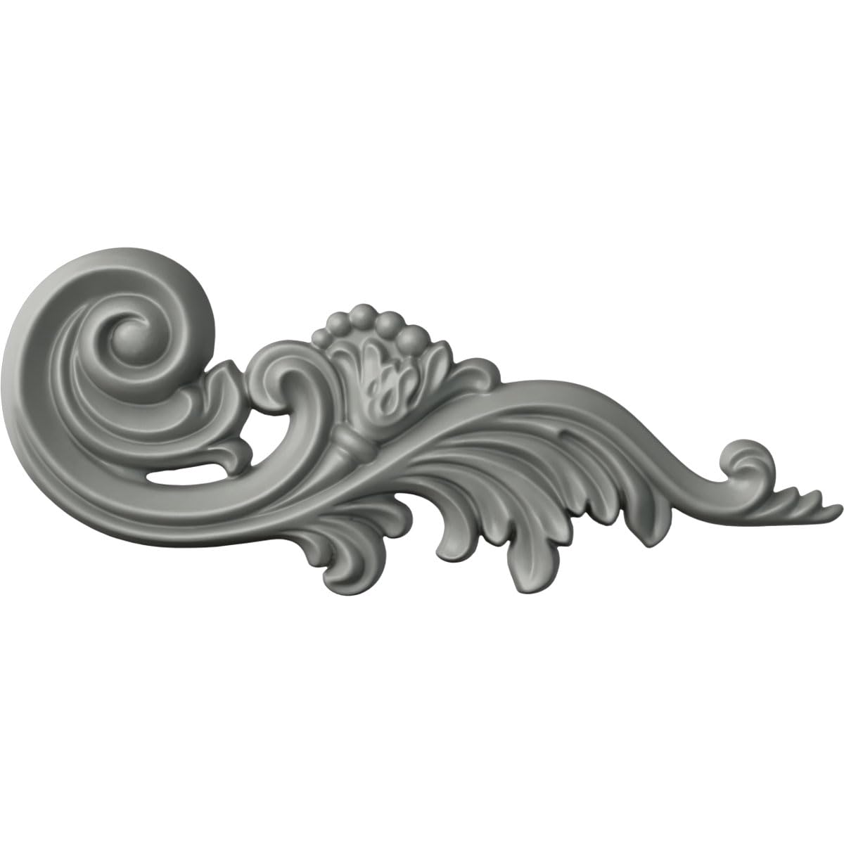 ONL12X05X01ME-R Medway Scroll, RightUrethane Onlays, 11 7/8"W x 4 7/8"H x 7/8"P, Primed