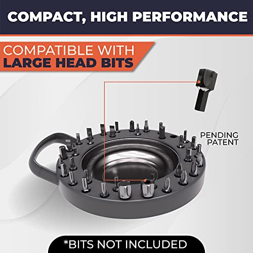 Curiook 1/4 Hex Bit Holder And Magnetic Tray 4-Inch | Portable Hex Bit Organizer With Magnetic Base | Magnetic Bit Holder | Adheres To Metal Surfaces | Strong Double Magnet | Professional Grade #TOP3