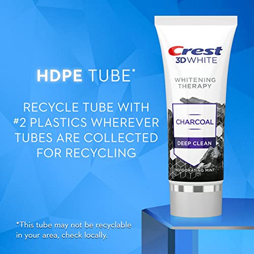 Crest 3D White Whitening Therapy Charcoal Deep Clean Fluoride Toothpaste, Invigorating Mint, 3.5 Ounce, Pack Of 3 #TOP4