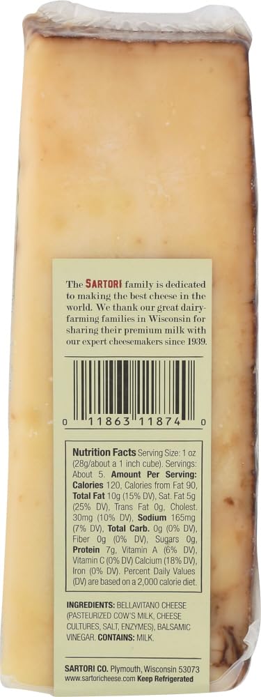SARTORI RESERVE Bellavitano Balsamic Wedge, 5.3 Ounce (Pack of 12)