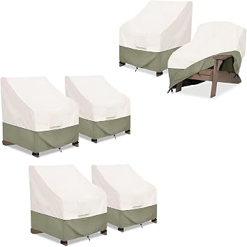 2 Pack Patio Adirondack Chair Cover and 4 Pack Patio Adirondack Chair Cover