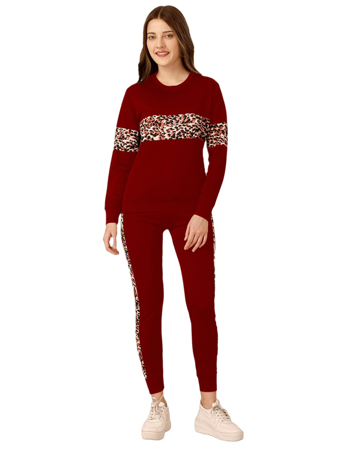 sirgo Women Tracksuit Set, With Leopard Print, Full Sleeves Sweatshirt & Track Pants, Gym Activewear, Trendy & Stretchable, TS-1004-picture-49