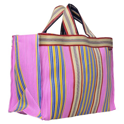Image of (B2B25NY Unisex Reusable Recycled Multicolour Cloth Tote Cum Handbag Jhola Thela bag vegetable shopping cum storage size 20 x 14 x 9 inch