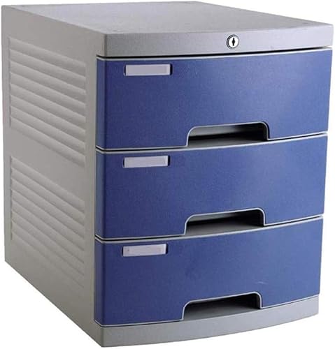 VUIKLCty File Cabinet Flat Stationery 3-Shelf Lockable Desktop Storage Cabinet Plastic Office File Cabinet Storage Cabinet