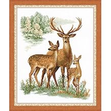 RIOLIS - Deers 1370, Cross Stitch Kits 15,75" x 19,69", Cross Stitch Kits for Beginners & Advanced, Crossstitching Kit Adult, Embroidery Counted Stitching Kit