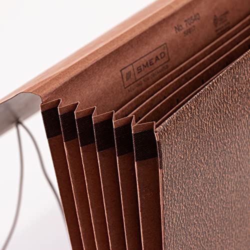 Smead School Subject File Organizer, Flap And Elastic Cord Closure, 6 Pockets, Letter Size, Redrope (70540) #TOP2