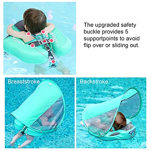Baby Pool Float With Canopy Non Inflatable Mambobaby Float Upf 50+ Uv Sun Protection Canopy Baby Floats For Pool (Green, No Canopy) #TOP3