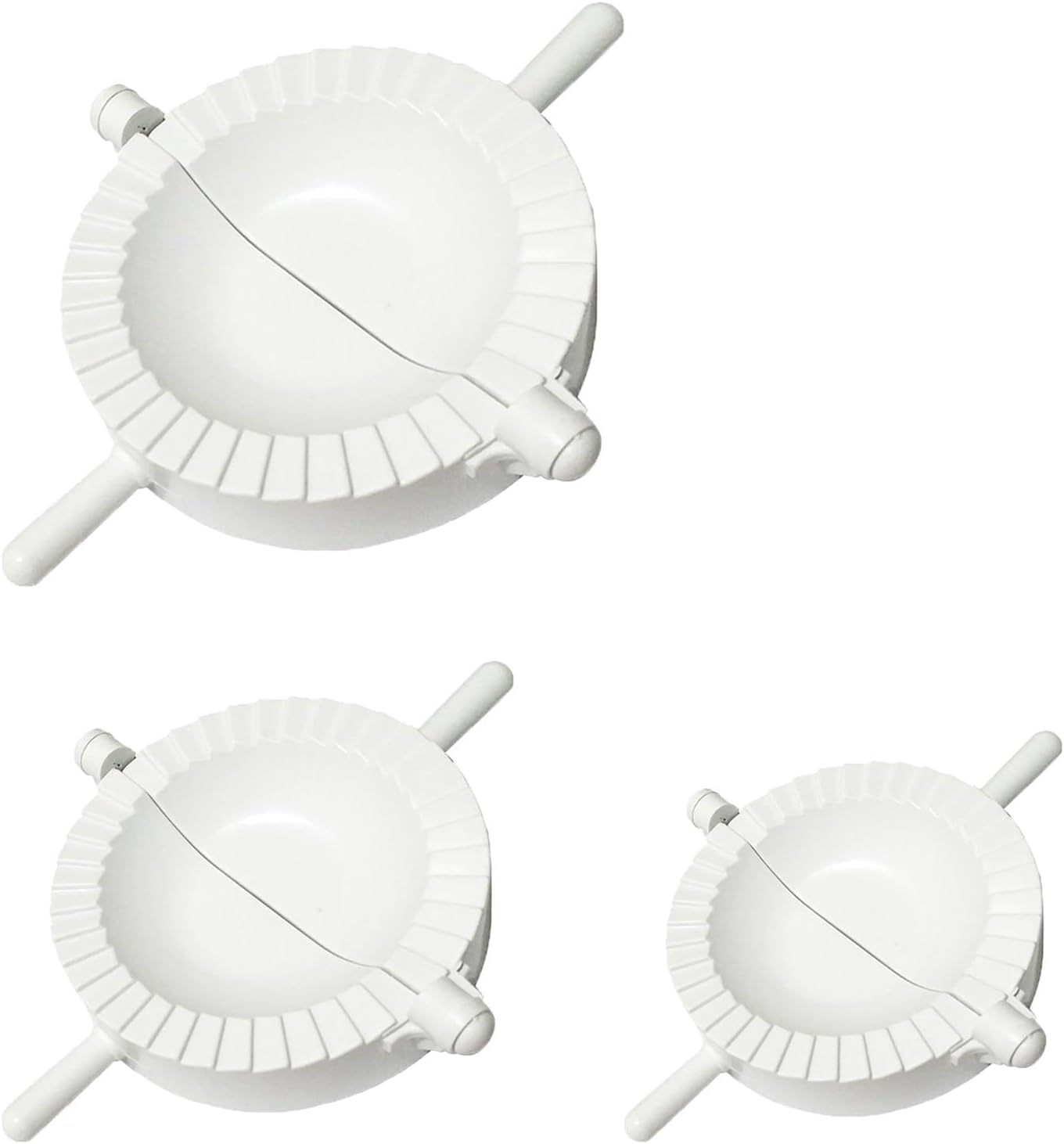 3 Pcs Ravioli Dumpling Maker Set Manual Pastry Press Mould Mold Wrapper Cutter Mold Tool for Home Kitchen (White, 3 PCS)