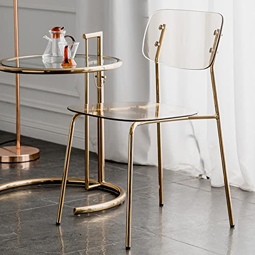 MNSSRN Chaise Transparente en Acrylique, Chaise fantôme arrière Transparent, Transparent Minimaliste, Chaise arrière en Cristal en Plastique de Chambre à Coucher, Salon, Salle à Manger,Jaune