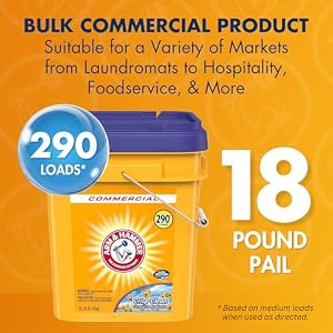 Arm & Hammer, Professional Powder Laundry Detergent, Crisp Clean, 18lb Pail (Pack of 1) 290 Loads — photo 4 of 6