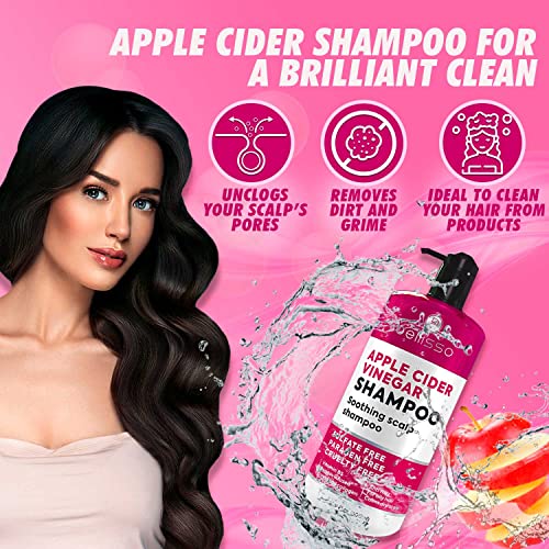Apple Cider Vinegar Shampoo - Sulfate Paraben And Silicon Free Anti Dandruff Product For Women And Men - Deeply Moisturizing Formula - Dry Scalp Treatment For Oily Hair – Professional Grade Products #TOP1