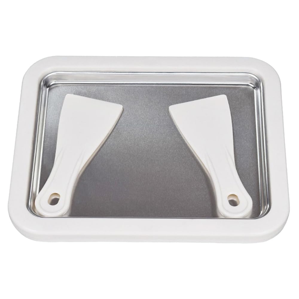 LASIEYO Ice Cream Roll Maker Pan with 2 Scrapers, DIY Ice Cream Maker Rectangle Cold Plate for Making Homemade Rolled Cream Frozen Yogurt Gelato