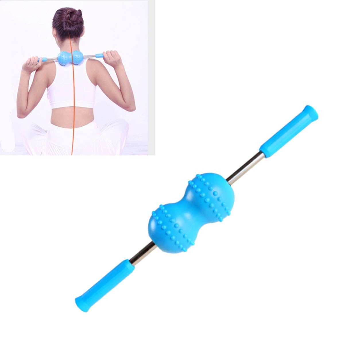 Homoyoyo Nackenrollmassagegerät mit Doppelkugel aus Kunststoff für Tiefe Entspannung und Ergonomisches Design zur Massage von Nacken und Arm Geeignet für Frauen und Männer