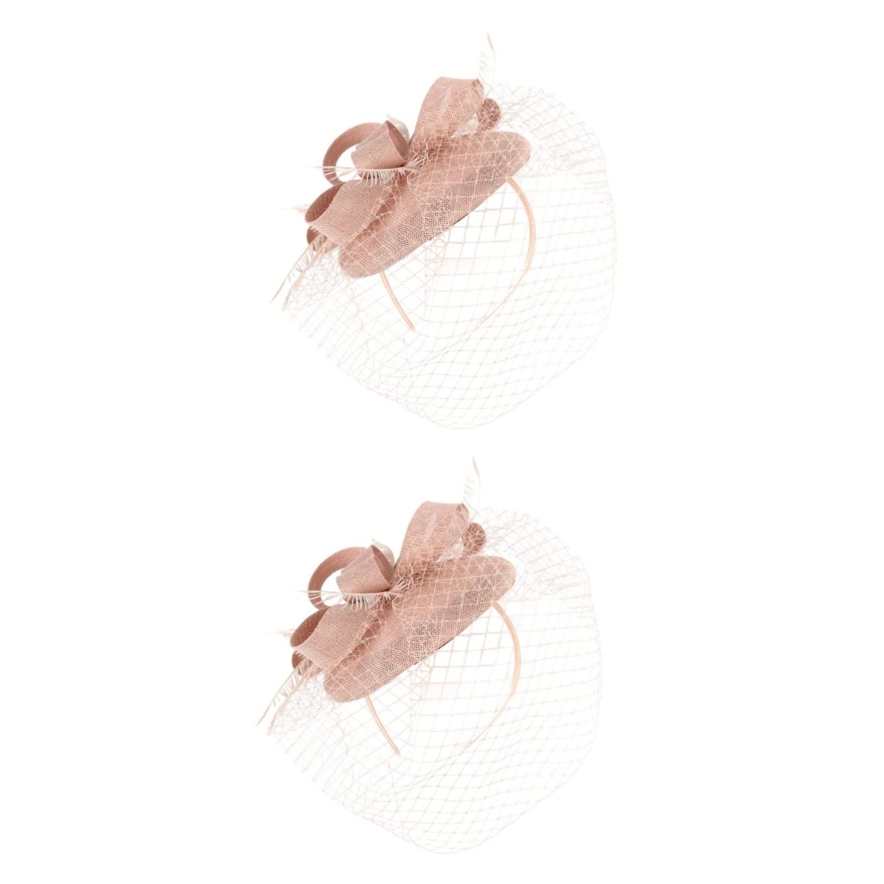 FOMIYES 2 Pz Cappello da Cocktail Party Cappelli Fascinator per Le Donne Copricapo da Cocktail Tea Party Fascinatore a Rete tè Piuma Artificiale da Donna Affascinante per