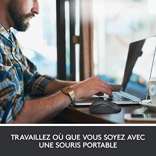 Logitech M220 Silent Souris sans Fil, 2.4 GHz avec Récepteur USB, Résolution Capteur 1000 PPP, Pile 18 Mois, Ambidextre, Compatible avec PC, Mac, Ordinateur Portable - Blanc