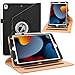 Price comparison product image ZoneFoker for New iPad 9th/ 8th/ 7th Generation Case, iPad 10.2 Case, 360 Degree Rotating Multi-Angle Viewing Stand, Leather Cover with Pencil Holder for iPad 10.2 inch 2021/ 2020/ 2019 - Black/ Brown