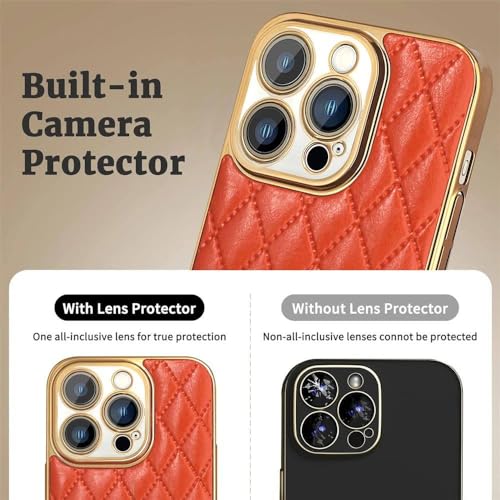 Coque iPhone 13 de luxe LVTFCO antichoc en treillis diamant 3D couleur marron - 2