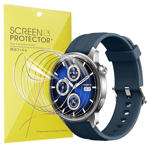 Lamshaw 6 Piezas Protector de pantalla para realme Watch S2 Smartwatch ‎1.43"- Protectora Película,Película HD Suave TPU láminas Protectora,Anti-Arañazos,Sin Burbujas (6Piezas)