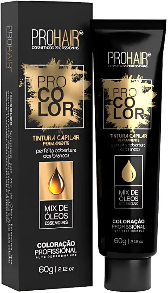 Coloração Profissional 60g Pro Color Cobertura de Fios Brancos Brilho Natural e Acabamento Perfeito (Louro Escuro 6.0, 60g)
