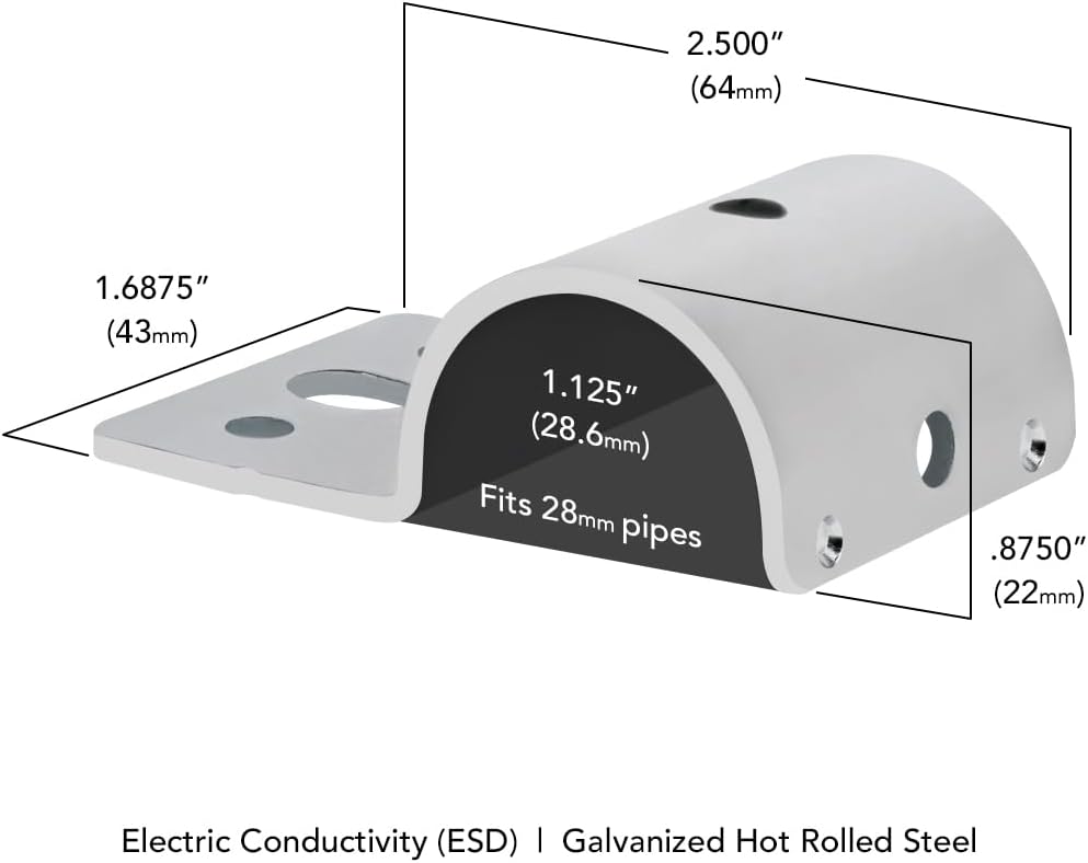8020, AI-SUPPORT, Pipe Joint Clamp Set for OD 28mm 1.1" Pipes, 80/20, 10 Pack