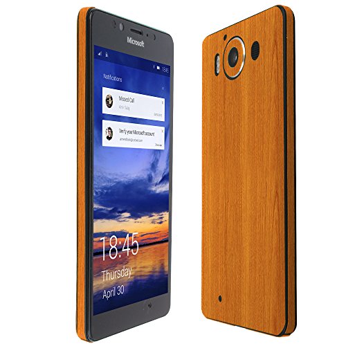 Skinomi Light Wood Full Body Skin Compatible with Microsoft Lumia 950 (Full Coverage) TechSkin with Anti-Bubble Clear Film Screen Protector