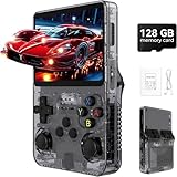 Genérico Consola Retro Portátil Versión Ultra con Pantalla Grande 1:1 de 4″ 128GB y Wi-Fi Jugar Online - 21.000 Juegos y 25 Emuladores - Mandos retroiluminados – Negra