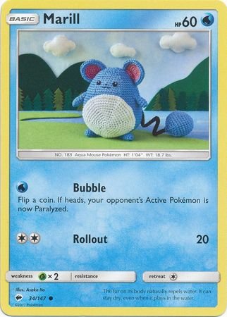 THE POKEMON COMPANY INTERNATIONAL Single Card MARILL 34/147 Burning Shadows