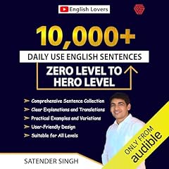 Diseño de la portada del título 10,000+ Daily Use English Sentences