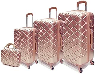 Passenger trolley hard luggage bag set Rose gold