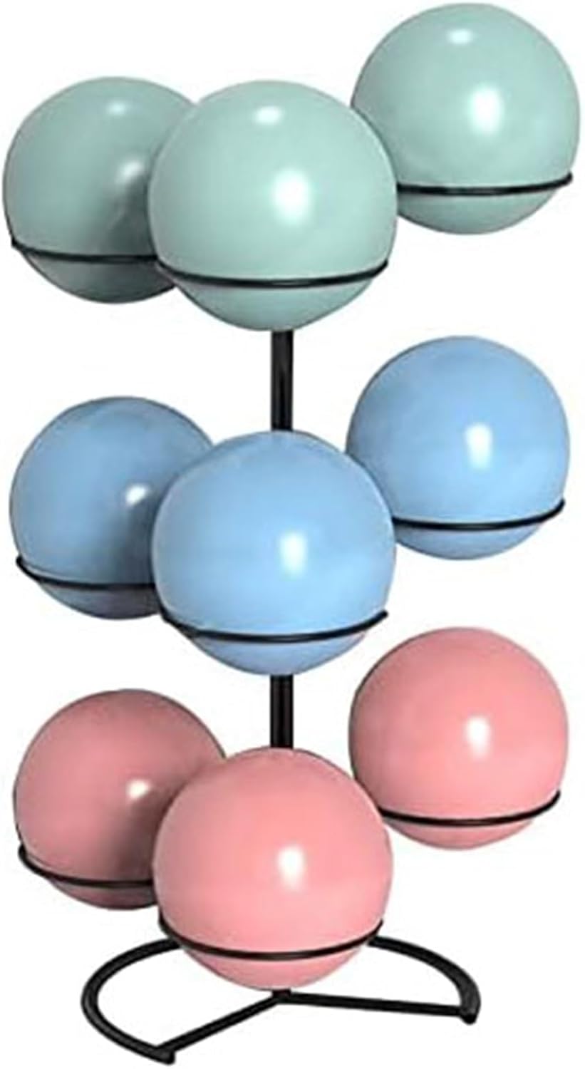 Floor Yoga Ball Holder, Heavy-Duty, Can Hold up to 9, Exercise Ball and Balance Ball Storage Racks, Suitable for Yoga Mats Home and Commercial Gym