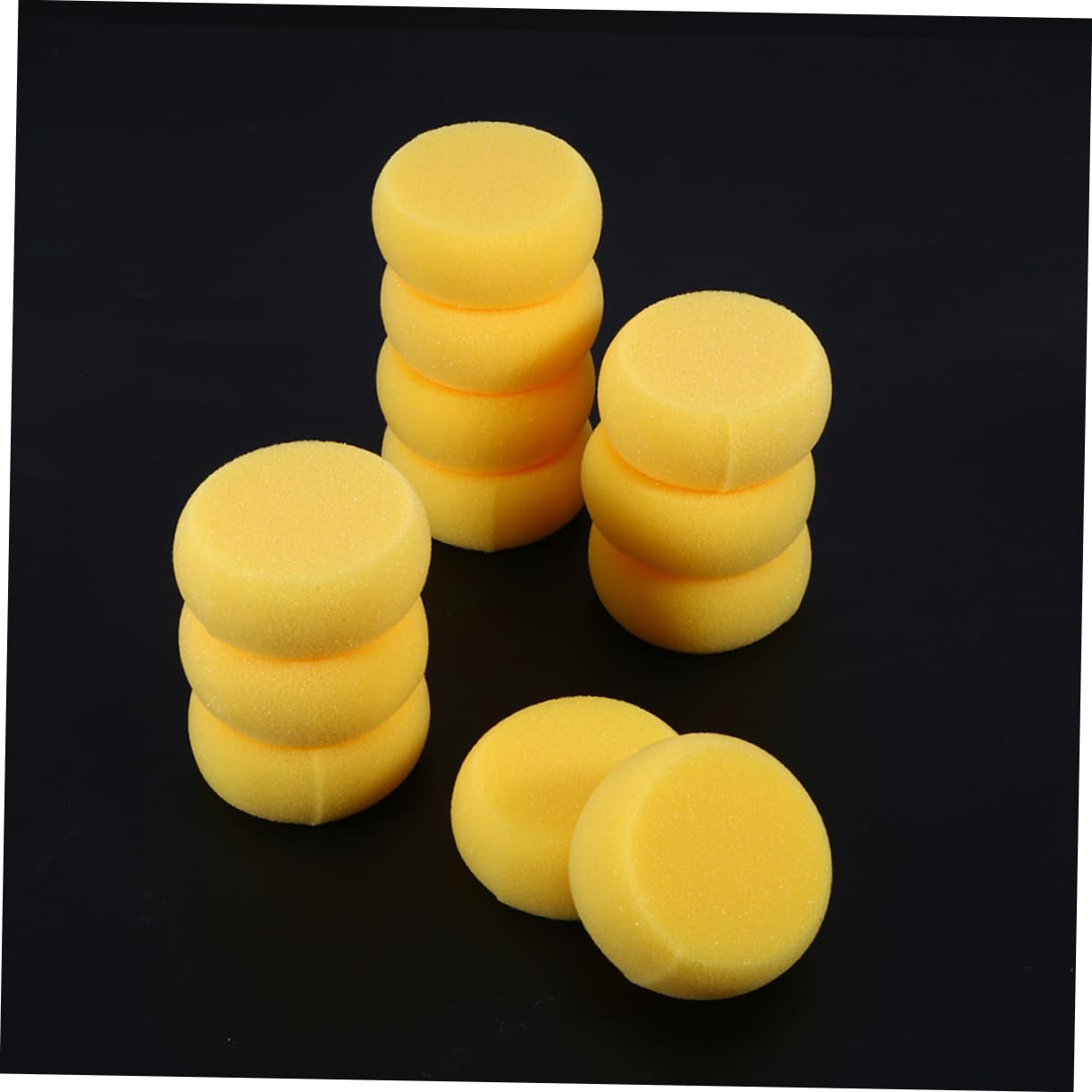 BEBEMOKO 1Set Round Yellow Artist Sponges for Painting Crafting Pottery Face Painting Soft Absorbent Easy to Clean for Various Creative Projects