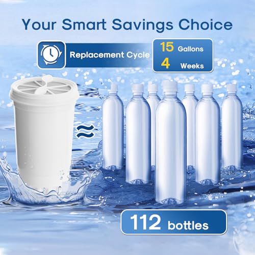 Filtro de agua de repuesto para jarras de 5 etapas compatible con modelos Zero ZR-001 8