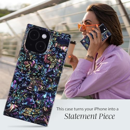 Image of COCOMII Rectangle for iPhone 15 Case, Nebula Abalone Shell