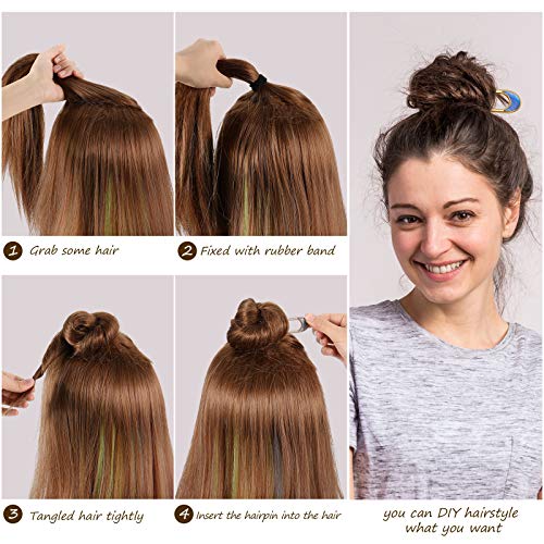 image for Chuangdi 8 Pieces U-Shaped Hairpin with 2 Prongs Vintage Hair Pin Fork