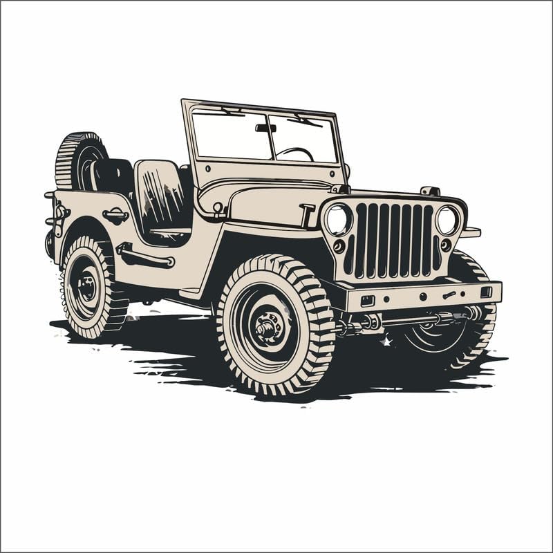 Car Wall Sticker for Living Room, Bedroom, Kids Room, Big Size Sticker, 3D Sticker, PVC Vinyl Wall Sticker, Mountain Jeeps & car, Racing car, (DCR-04)-Self-Adhesive
