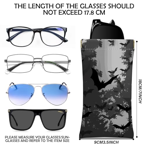 Image of 2 PCS Glasses Case Eyeglass Sunglasses Pouch Squeeze Portable Bag Soft Leather with Cleaning Cloth Women Men Girls