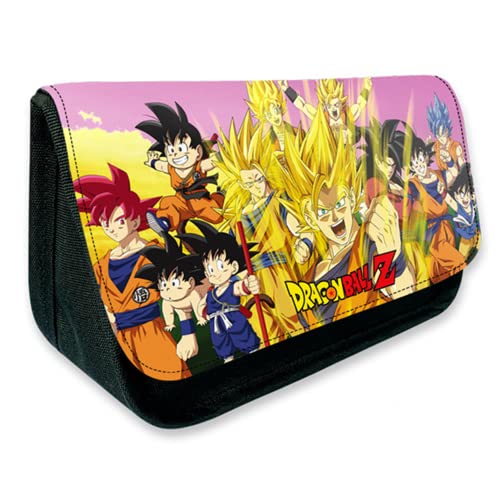 MAGIC SELECT Astuccio per la scuola Dragon Ball con due tasche di grande capacità. Organizzatore di materiale scolare sfera di drago per studenti con copertura in tela smontabile lavabile