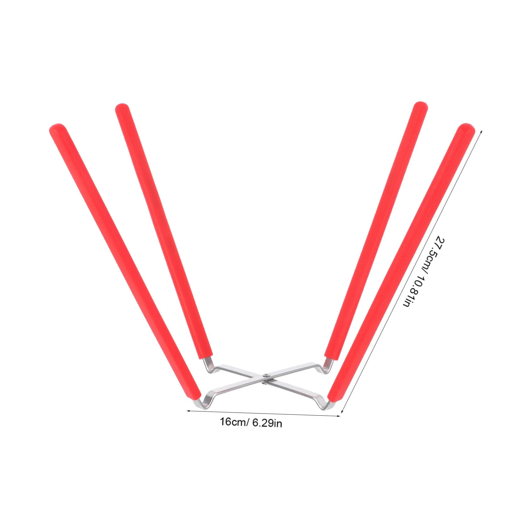 BESTYASH Collapsible Inverted Cake Pan Holder Foldable Stainless Steel Chiffon Cake Cooling Rack Stand with Four Claws for Cooling and Displaying Baked Goods Red