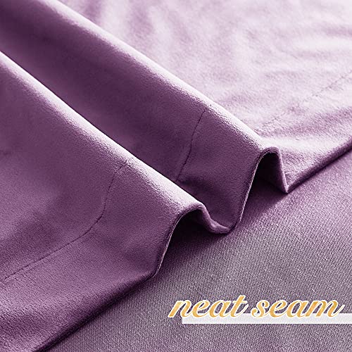Nicetown Lavender Purple Velvet Curtains 84 Inches Long For Office Studio Office Infant, Thick And Smooth Room Darkening Home Decor Window Velvet Curtains, 2 Pieces, 52" W By 84" L #TOP5