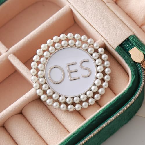 Image of OES Pearl Brooch Order Of The Eastern Star Sorority Letters Social Club Jewelry Gifts For Women