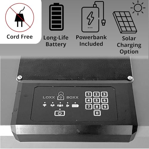 Loxx Boxx Smart Parcel Package Delivery Locker, LTE Cellular Mail Lock Box w/Wi-Fi and Bluetooth, Safe, Private Mailbox Locking Box for Deliveries, Large