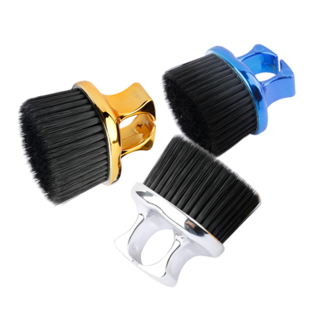 PLAFOPE 3Pcs Neck Duster and Beard Brush Set for Men Durable Barber Brushes for Hair Cleaning and Trimming Includes Open Ring Beard Brush Essential Grooming Supplies