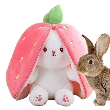 耳が短い いちご好きちゃん うさぎ 兎 海外作家様 ハンドメイド ぬいぐるみ 耳が短い いちご好きちゃん うさぎ 兎 海外作家様 ハンドメイド