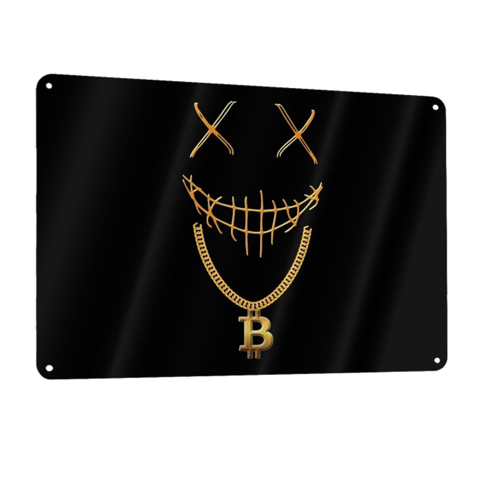Amazon.com: Mask Bitcoin Chain Crypto Money Coin Blockchain Metal Aluminum  Sign Decor Bar Patio Poster Wall Garage Decorations Funny Gifts 12 x 8  Inches : Home & Kitchen